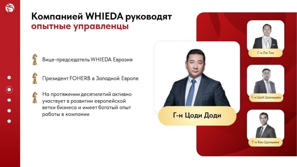 Компанией WHIEDA руководят опытные управленцы